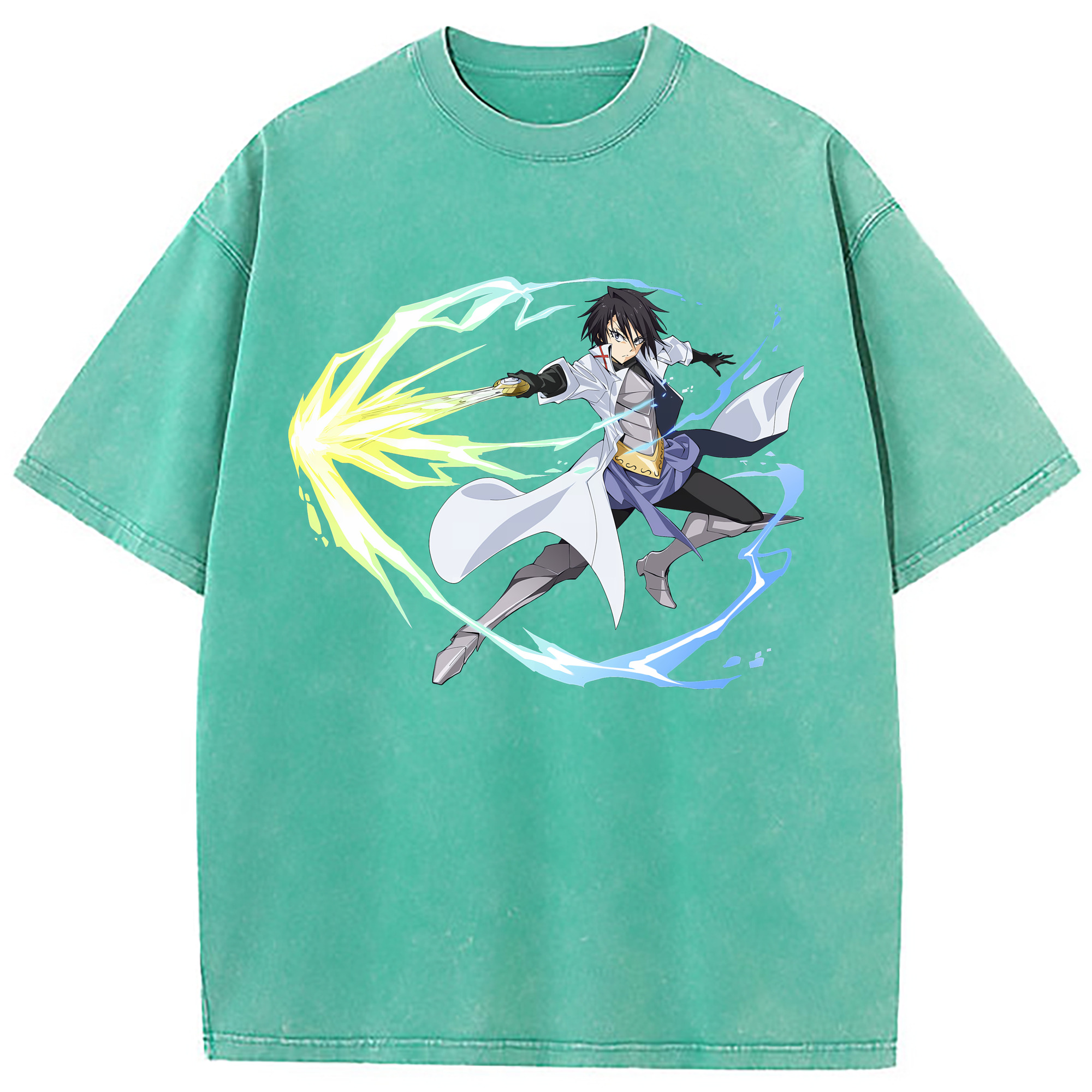 （画像用） 転スラ Regarding Reincarnated to Slime 綿100% ヴィンテージ風 半袖Tシャツ（フロントプリント）